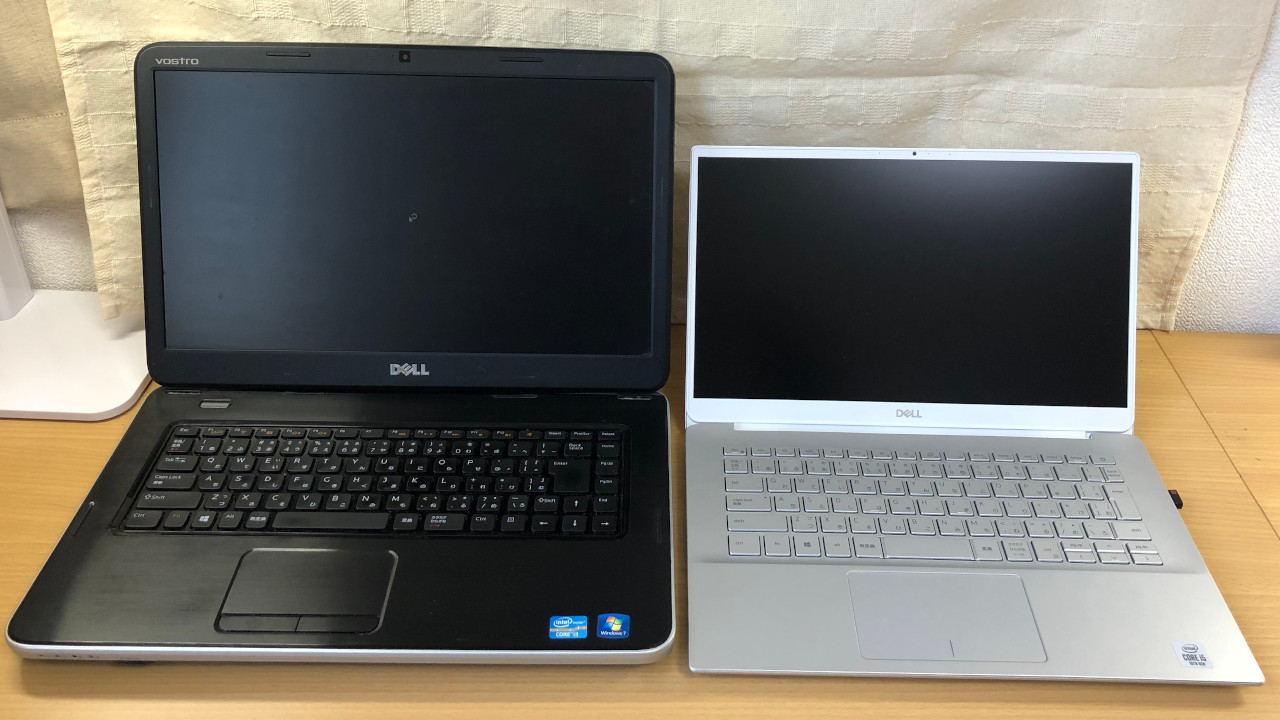 Dellのノートパソコン 15インチと14インチのサイズを比較 きにさーち